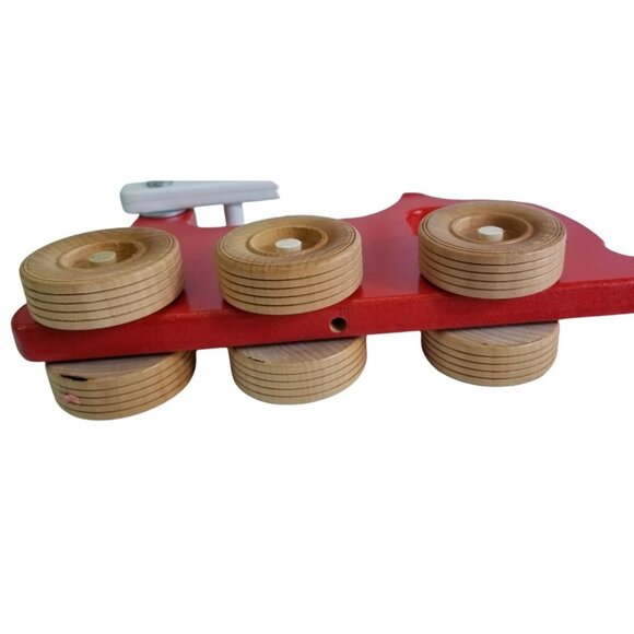 Woodchucks Fire Rescue Truck Station 13 Wood Vehicle 10" Length Wooden FIRETRUCK - Picture 9 of 9